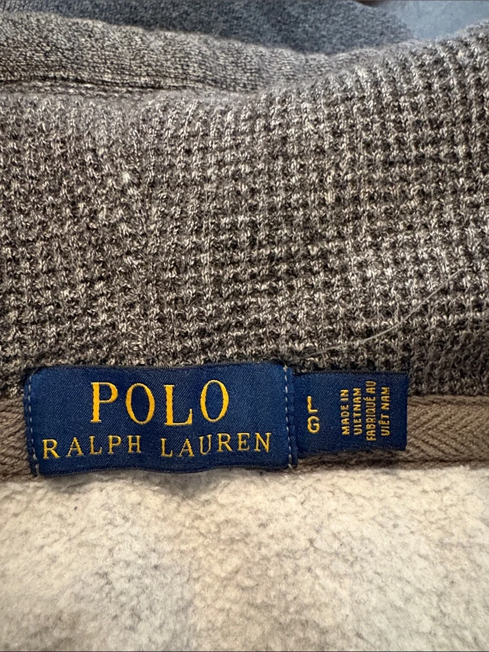 Polo by Ralph Lauren Large Men’s Full Zip Signature Hoodie Alaskan Heather Gray